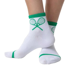 ODM Chaussettes de sport à motif tennis en jacquard personnalisé avec logo Chaussettes de sport rembourrées en coton extensible doux Vente en gros directe d'usine - Product Image 1