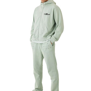 Chándal Informal con Capucha para Hombre, Ecológico, Estilo Desgastado, 100% Algodón, Ligero, Venta al Por Mayor, Ropa Urbana de Alta Calidad - Product Image 1