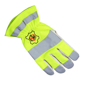 Gants de travail de qualité supérieure pour chauffeur, haute visibilité, non doublés, pointes fluorescentes, doublure douce, fonctions anti-coupure et antidérapantes, en cuir - Product Image 5