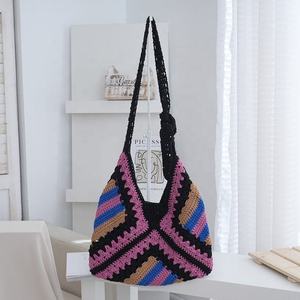Hand-crocheted Single-shoulder <b>Bag</b> with French-style Cut-out Design, Women's <b>Bag</b> for Seaside Vacation, Casual Beach <b>Straw</b> <b>Bag</b> - Product Image 6