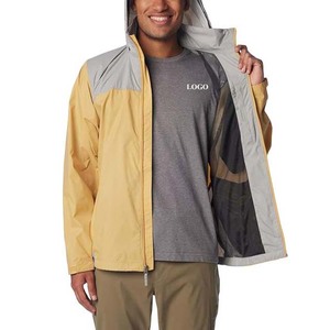 Logo personnalisé OEM Vestes de pluie coupe-vent de style rue pour hommes Respirant Décontracté Couleurs contrastées Broderie Grandes Tendances - Product Image 5