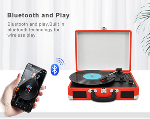 Tocadiscos de Vinilo de 3 Velocidades <span class=keywords><strong>con</strong></span> <span class=keywords><strong>Bluetooth</strong></span>, Reproductor de Vinilo Portátil de Alta Calidad <span class=keywords><strong>con</strong></span> Aguja Technics - Product Image 4