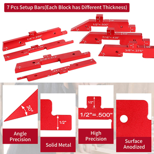 7Pcs Blok Pengatur Presisi & Pengukur Tinggi dari Aluminium Alloy untuk Industri & DIY, OEM/ODM untuk Aksesoris Meja Router dan Gergaji - Product Image 2