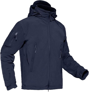 Veste Softshell Légère pour Hommes en Gros, Coupe-Vent Imperméable avec Doublure Polaire, Manteau de Randonnée en Toile Teinte Uni - Product Image 2