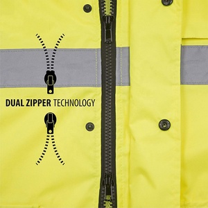 Chaqueta de Seguridad Tri Pro Sports ANSI CLASE 1, Amarillo Fluorescente, Oxford, Alta Visibilidad, Reflectante, Impermeable, Transpirable, Desmontable - Product Image 5