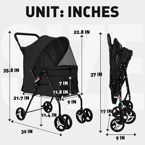 TH-PSP-201 Pet Poussette Chariot Fournisseur Nouveau Modèle Pliable Pet Poussette Style pet Poussette Cadre Robuste pour Voyager - Product Image 6