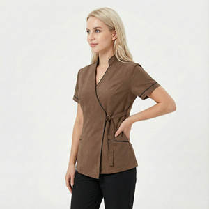 Vêtements d'infirmière de haute qualité en gros, ensembles de blouses médicales, ensembles de blouses pour femmes, hôpital, médecin, spa, salon, dentiste, ensembles de blouses en tissu extensible - Product Image 2
