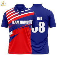 Maillot de cricket décontracté pour homme adulte, imprimé, personnalisable (couleurs et motifs), 100 % coton respirant, coupe ajustée à manches courtes