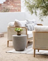 Cadre en teck de canapé de jardin de style moderne de haute qualité avec tissu tissé en osier imperméable pour la maison, l'hôtel et le salon.
