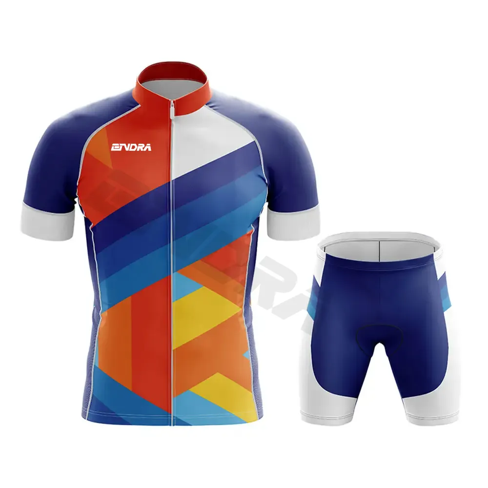 Custom Sublimated Design Breathable Cycling Jersey and Bib Short Set Sublimation Quantity Shirts Unisex Customized Anti Style