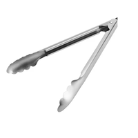 Voedselveilige roestvrijstalen saladetang met zilveren afwerking, keukengerei, metalen ijstang, voedselklem, keukengerei voor thuis.