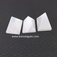 Figurine Feng Shui en Agate Blanche Naturelle, Petite Pierre Semi-Précieuse Faite à la Main, Pyramide Décorative Portable pour la Maison et la Guérison