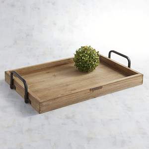 Plateau de service en bois qui sublime les présentoirs de comptoir pour épices, huiles, condiments et ustensiles de cuisine essentiels - Product Image 1