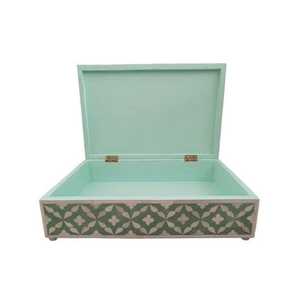 กล่องใส่เครื่องประดับมุกแท้ของราชวงศ์กล่องสี่เหลี่ยมฝังเรซินแฮนด์เมดจัดงานเทศกาลของขวัญ - Product Image 3