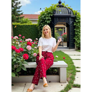 Evolove Women's Super Soft Rayon Printed <b>Pyjama</b> Comfortable Relaxed Lounge Pants with Pockets for Leisure Time - Product Image 2
