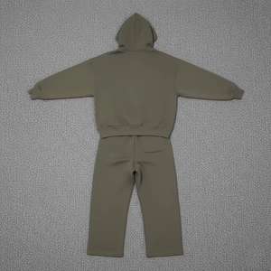 Conjunto Deportivo de 2 Piezas para Hombre, Diseño Holgado, Chaqueta con Cremallera Ecológica y Pantalones Jogger de Pierna Recta, Venta al Por Mayor de Fábrica - Product Image 6