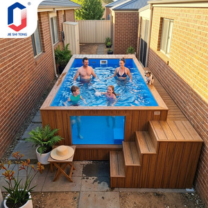 Outdoor Anti UV Small Corner Combo Prefabricated Swimming <b>Pool</b> Fiberglass Container <b>Pool</b> For Backyard Villa Resort - Product Image 6