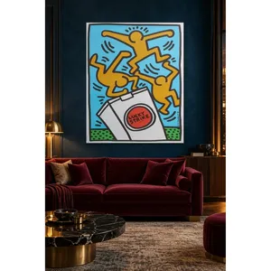 Impression sur toile Fida Keith Haring Lucky Strike Dancing Figures - Product Image 5