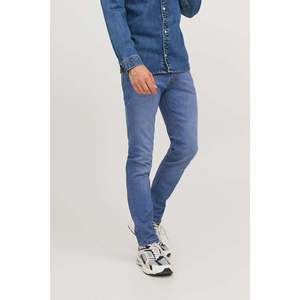 J & J Jeans en jean coupe droite pour homme M/bleu jambe large Vintage Style Hip Hop taille moyenne tricoté Patchwork coloré foncé lavé hiver - Product Image 3