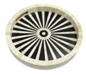 Luxurious Bone Inlay Food Serving Round Platter Table Displaying <b>Chocolates</b> Dry Fruits Festive Food Catering Decorative Platters - Product Image 4