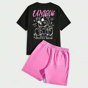 Ensemble Short et T-shirt Léger et Respirant pour Homme Ensemble Short à Manches Courtes Imprimé Tendance - Product Image 1