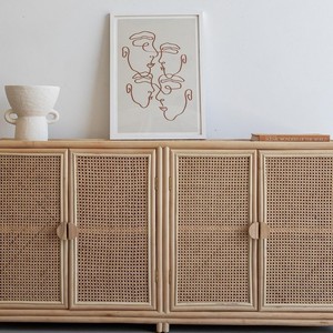 Derniers designs modernes Armoires en rotin naturel Fourniture de meubles de cuisine Armoires faites à la main - Product Image 2