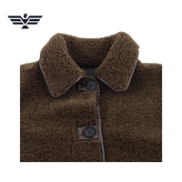 Veste Chaude Tendance Femme Automne/Hiver en Polaire Teddy Sherpa Teinte Respirante avec Poches Oversize et Fermeture à Bouton Unique