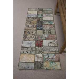 Turkish Rug, 2.4x5.9 ft Vintage Rug, <b>Brown</b> Persian <b>Wool</b> Rug - Product Image 1