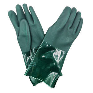 Haute qualité résistant aux produits chimiques à l'huile longue PVC Double trempage rouge bleu vert caoutchouc anti-dérapant séchage rapide respirant gants flexibles - Product Image 2