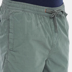 Pantalones cortos informales de verano recién llegados, diseño personalizado, estilo callejero con cierre de cintura elástica, color sólido y teñido liso - Product Image 5