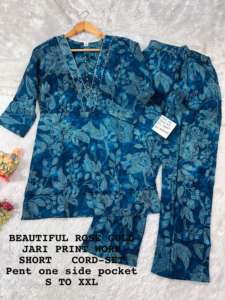 Evergreen Design Algodón puro con bordado Co-Ord Set Mujer Moda Fabricante Exportador mundial a la tarifa más baja - Product Image 3