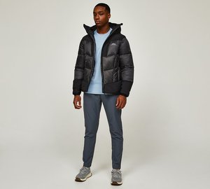 Veste d'hiver pour homme de haute qualité Deux tons avec brillance Veste en duvet légère à capuche Veste matelassée épaisse pour homme - Product Image 4