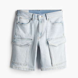 2025 Vintage été conception personnalisée brodé Logo Street Style Denim lavé Shorts décontracté solide Baggy Bermuda Shorts Jean - Product Image 5