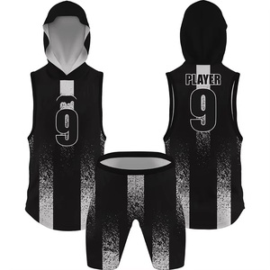 Uniforme de fútbol 7V7 personalizado al por mayor 100% poliéster sublimado sin mangas con capucha 7V7 conjuntos de uniformes de bandera - Product Image 1