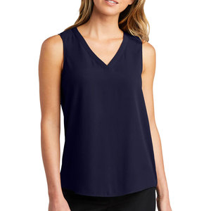 Camiseta sin mangas de Jersey informal para mujer con mangas transpirables con cuello en V - Product Image 1