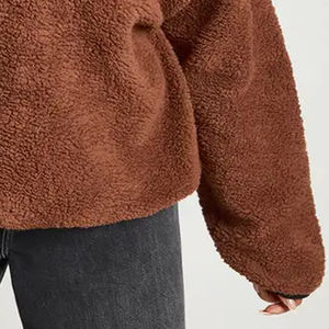 Sweat-shirt pour femmes de haute qualité avec col zippé quart et ourlet côtelé, manches longues / Prix d'usine pour les acheteurs, décontracté - Product Image 4