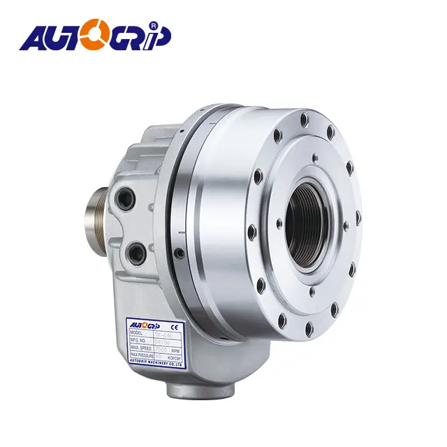 Cylindre rotatif hydraulique à trou traversant de type court TK-A646 hydraulique AUTOGRIP avec dispositif de sécurité pour tour