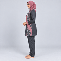 Ensemble de burkinis islamiques 3 pièces pour femmes musulmanes, grande taille, séchage rapide, respirant, uni, ensemble burkini 3 pièces très modeste