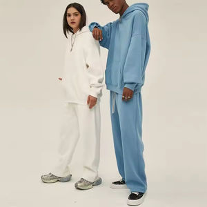 Vente en gros bon marché Logos personnalisés survêtements ensembles unisexe ensemble pantalon de survêtement et sweat à capuche vierge ensemble de survêtement unisexe renard blanc - Product Image 3