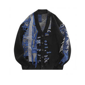 Pull cardigan classique personnalisé et confortable, 100% coton/laine, pour homme, style hiver, tricot élégant, anti-boulochage, motif - Product Image 5