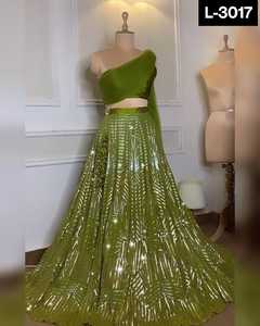 Exclusive Kasturi Silk Lehenga Choli for Women Heavy Sequence Work Bangalory <b>Satin</b> Silk <b>Blouse</b> Pieces for Party Wear - Product Image 3