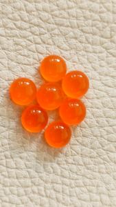 คริสตัลคาร์เนเลี่ยนสีส้มขนาด3มม. หินควอทซ์ทรงกลมธรรมชาติพลอยหลังแบนขนาดเล็กสำหรับขายส่งเครื่องประดับ - Product Image 4