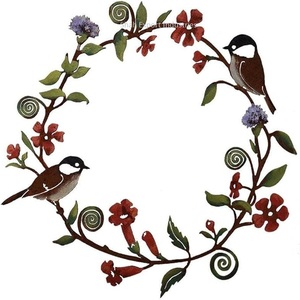 Guirnaldas de diseño floral, decoración de puerta delantera, corona de lujo de Metal, decoración de pared de salón, acabado blanco y verde - Product Image 5