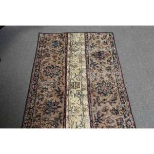 พรมขนแกะตุรกี6.4ft วินเทจผ้าทอสีเบจสีน้ำตาลและสีเบจสำหรับตกแต่งห้องนั่งเล่นด้วยลาเท็กซ์ - Product Image 4