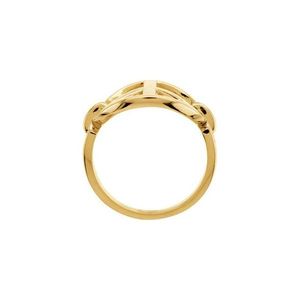 Anillo con Símbolo de Paz en Oro Rosa y Chapado en Oro de 18K, Corte Princesa Moderno y Elegante con Incrustaciones, Ideal para Regalo - Product Image 2