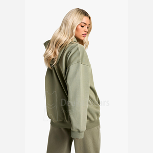 Sudaderas con Capucha Personalizadas al por Mayor para Mujer, con Hombros Caídos, 80% Algodón, 20% Poliéster, Ropa Urbana con Mangas Largas - Product Image 3