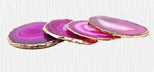 Posavasos de ágata natural Rosa elegante-Rodajas de piedra semipreciosa natural para una decoración elegante del hogar y espacios de vida de lujo - Product Image 3