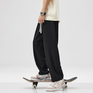 Oem diseño de logotipo personalizado estilo americano versátil para la primavera de 2023 pantalones de chándal rectos sueltos de color caqui negro para hombres - Product Image 5