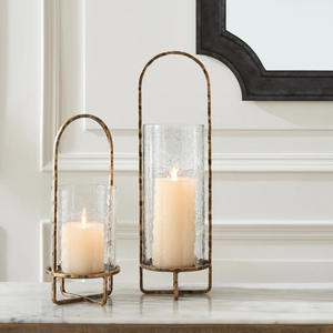 Candelabro minimalista de Metal dorado para velas cónicas elegante hogar boda comedor fiesta Decoración Para Navidad - Product Image 1