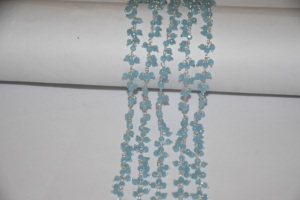 Chaîne chapelet en perles de verre plaqué argent calcédoine Aqua, chaîne de fabrication de collier de bracelet, chaîne de perles à facettes de 3mm - Product Image 4